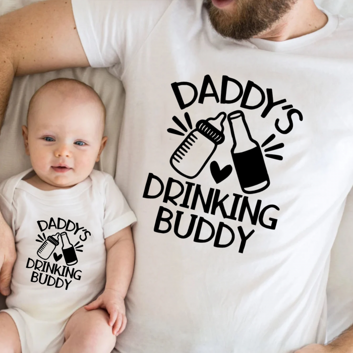 Set tricou tata fiu Daddy's Drinking Buddy [2]