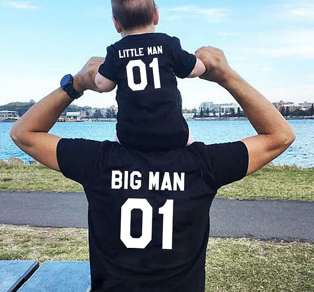 Set tricou si body personalizat tată fiu - Little Man  Big Man [1]
