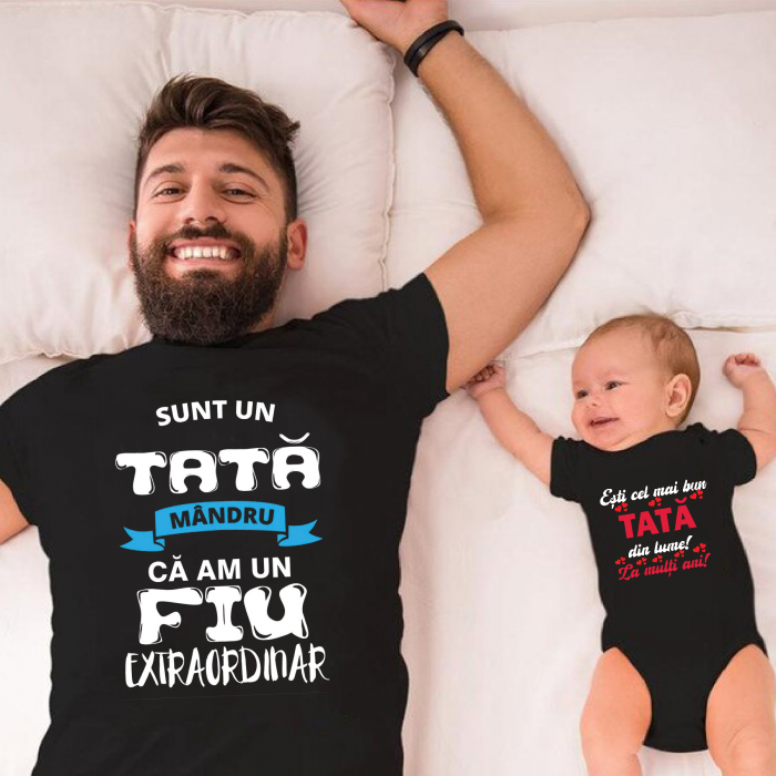 Set tricou și body personalizat - Mândru că am un fiu extraordinar [1]