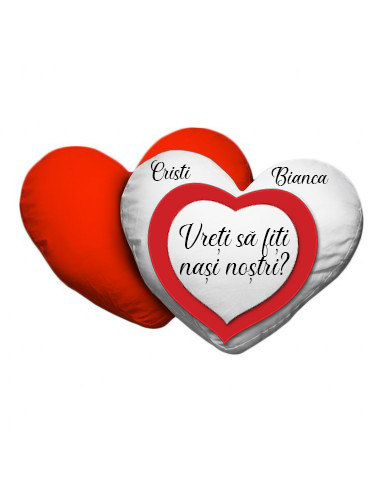 PERNĂ PERSONALIZATĂ ÎN FORMĂ DE INIMĂ - PENTRU NAȘI [1]