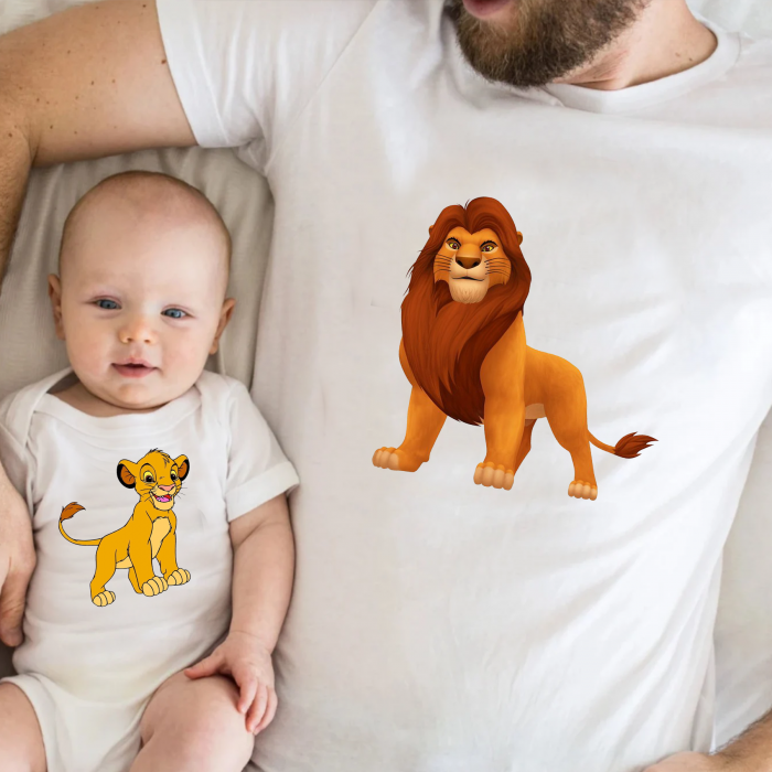 Set Tricouri Tată și Fiu – Model Rege Leu (Simba & Mufasa) [2]