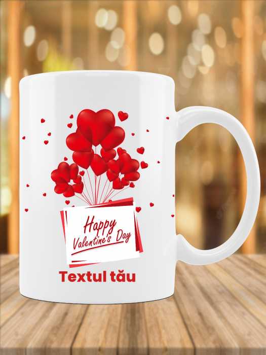 Cană personalizată cu 3 poze -Heppy Valentine's Day [2]