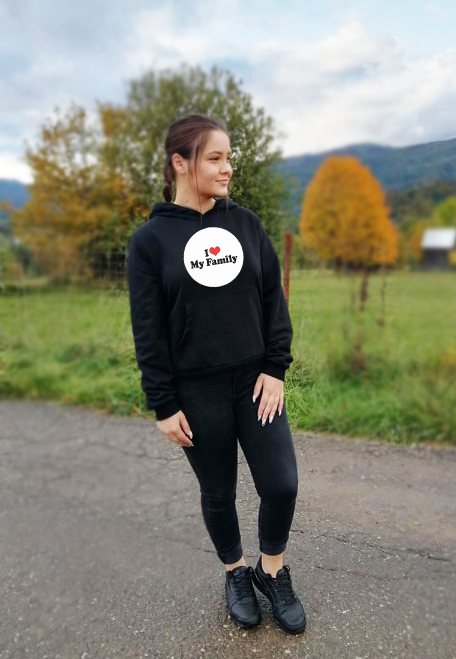 Hanorac personalizat femeii - I love my family [1]