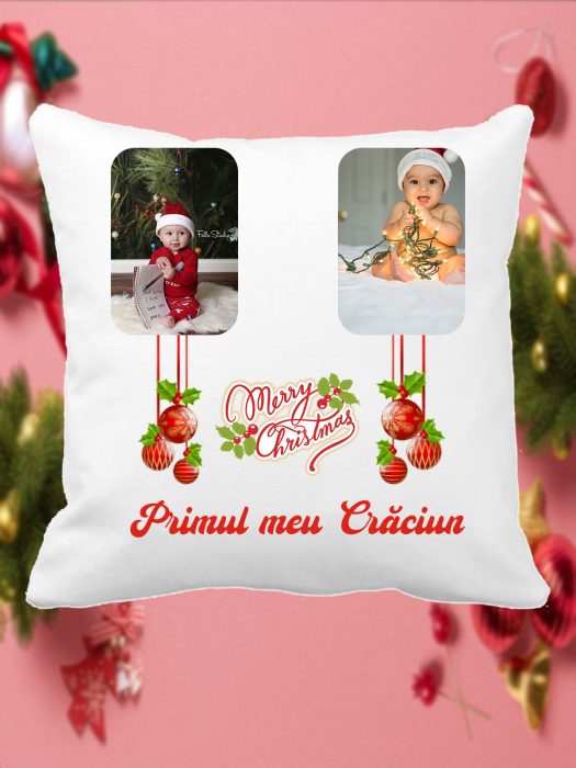 Pernă personalizată - Primul Crăciun [1]