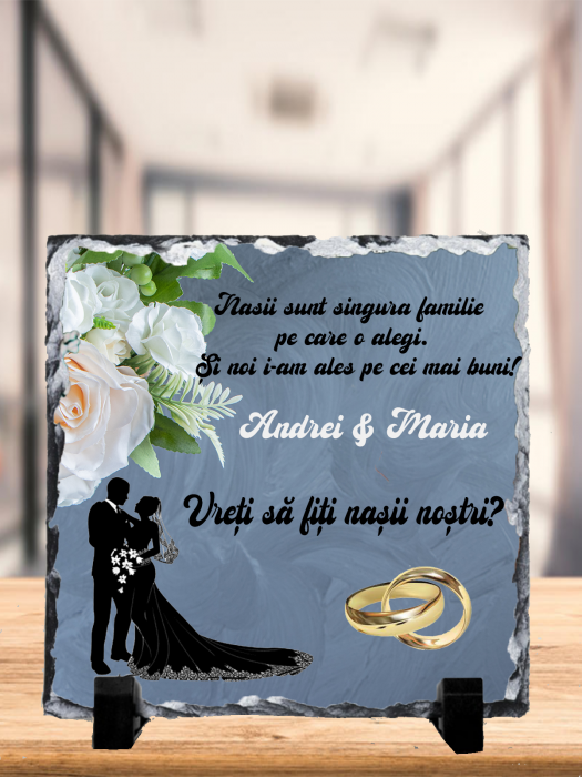Placă ardezie personalizată -Vreți să fiți nașii noștri ? [1]