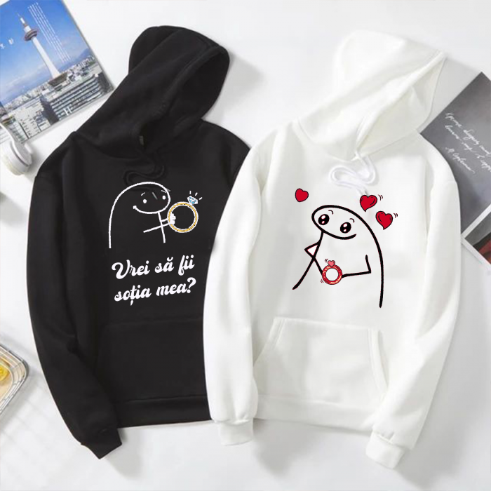 Set hanorace personalizate cuplu - Vrei să fii soția mea ? [2]