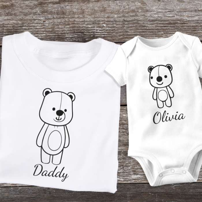 Set Tricouri Personalizate Tată și Fiu – Model Ursulet [1]