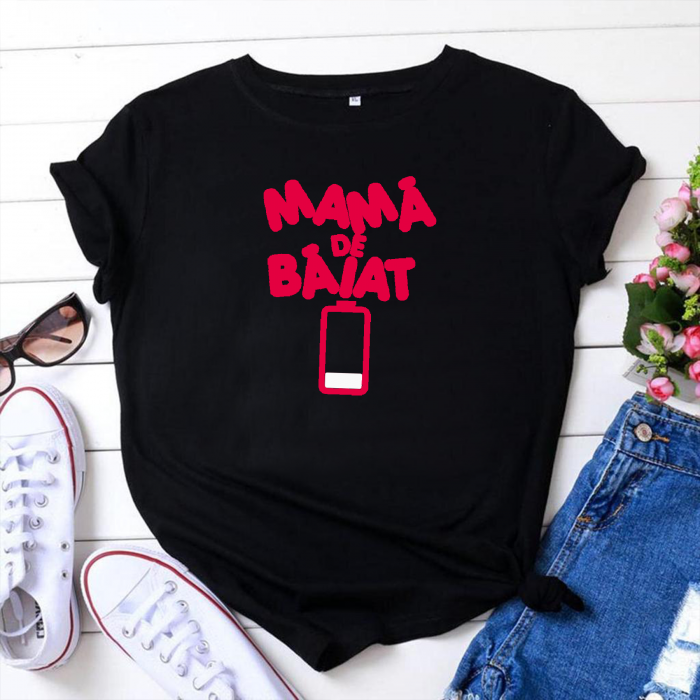 Tricou personalizat damă cu textul -Mamă de băiat [2]