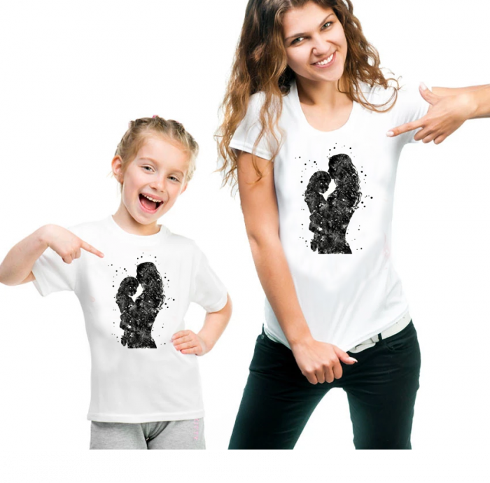 TRICOU PERSONALIZAT MAMĂ&FIICĂ /WHITE-BLACK [1]