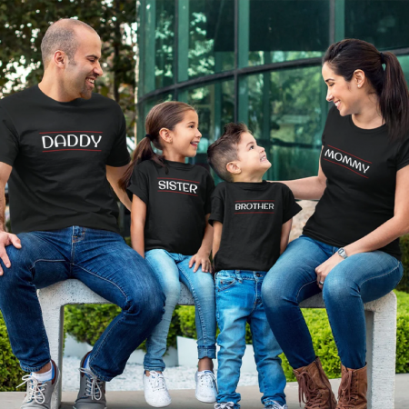 TRICOURI PERSONALIZATE FAMILIE - Set tricouri Familie -  Daddy, Mommy, Brother, Sister