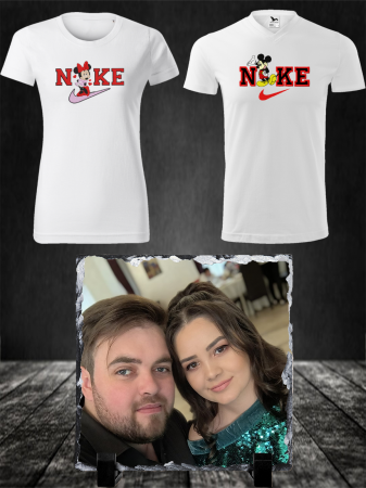 Pachete promotionale - Pachet promoționla 1 : placă ardezie ,set tricou personalizat cuplu