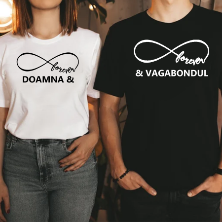 Set tricouri personalizate pentru cupluri - Doamna & Vagabondul [1]