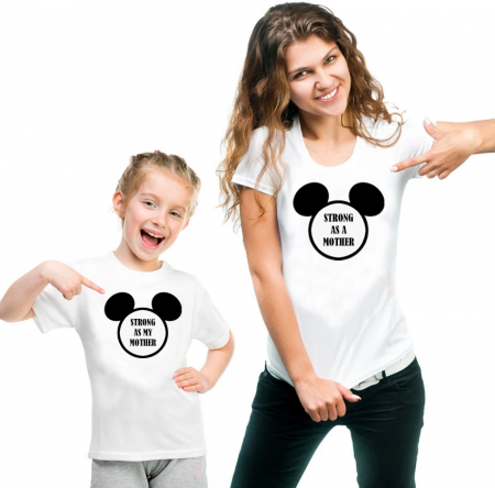 Tricouri personalizate mamă / fiică - Strong mom