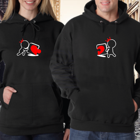 Hanorace Cuplu Minimaliste – „Puzzle Heart Love” [1]