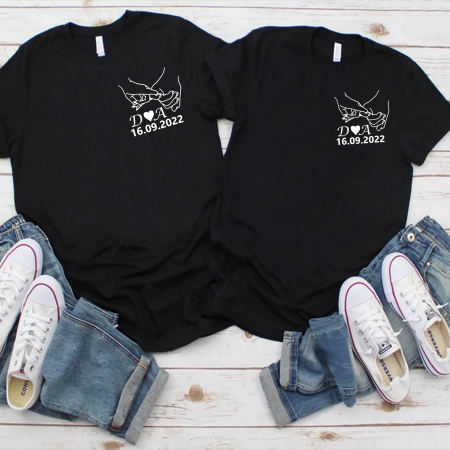 Set tricouri personalizate pentru cupluri cu inițiale [1]