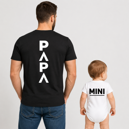 TRICOURI PERSONALIZATE TATA & FIU - PAPA & MINI – Set Tricouri Asortate Tată și Copil