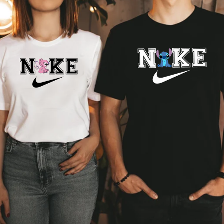 Set tricouri personalizate cuplu Stitch Nike