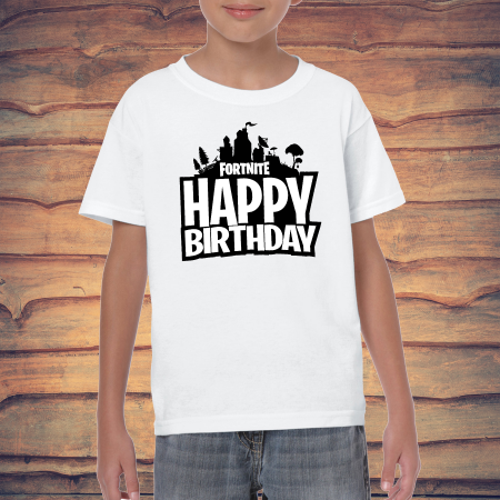 Tricou personalizat pentruj copii - Fortnite happy birthday