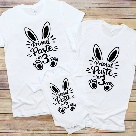 Colectia de Paste - Set tricouri familie - Primul Paste in 3