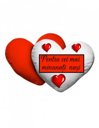 Pernă personalizată în formă de inimă - Pentru cei mai minunați nași