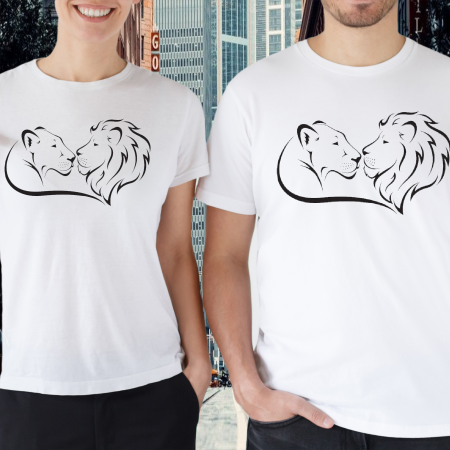 Set tricouri personalizate cupluri - Lion [2]