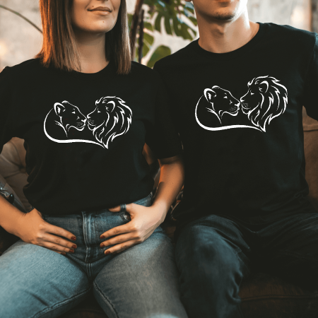 Set tricouri personalizate cupluri - Lion