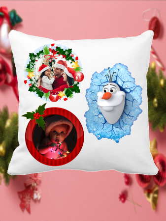 Pernă personalizată de Crăciun cu Olaf