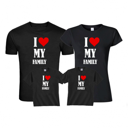 Set tricouri personalizate pentru familie - I love my family