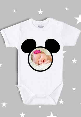 BODY-URI PERSONALIZATE BEBELUȘI - Body bebeluș personalizat cu poza Mickey Mouse