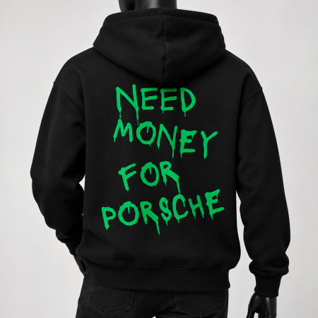 Hanorac Negru Need Money For Porsche