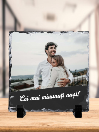Placă ardezie personalizată poză & text
