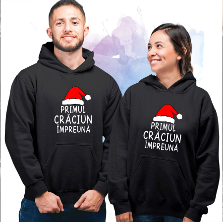 Set hanorace cuplu - Primul Craciun împreună