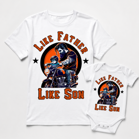 Set Tata Fiu Like Father Like Son – Tricou & Body Moto