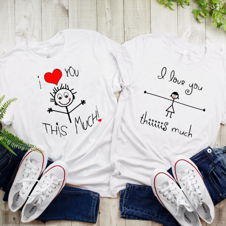 CADOURI PERSONALIZATE VALENTINE'S DAY - Set tricouri personalizate cuplu - I love you