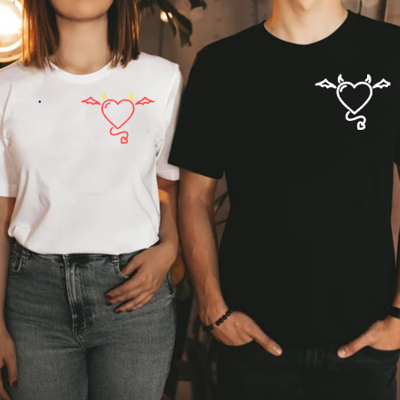 Set tricouri personalizate cupluri - Inima Devil [1]