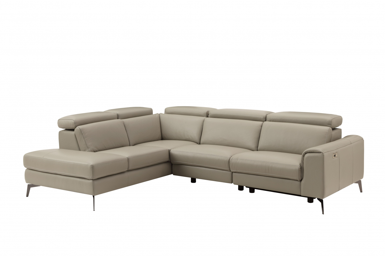 Coltar BALTIC, 3 locuri cu recliner electric dreapta si sezlong pe stanga, tetiere reglabile, port USB, Piele naturala Italiana, 291x221 cm [3]