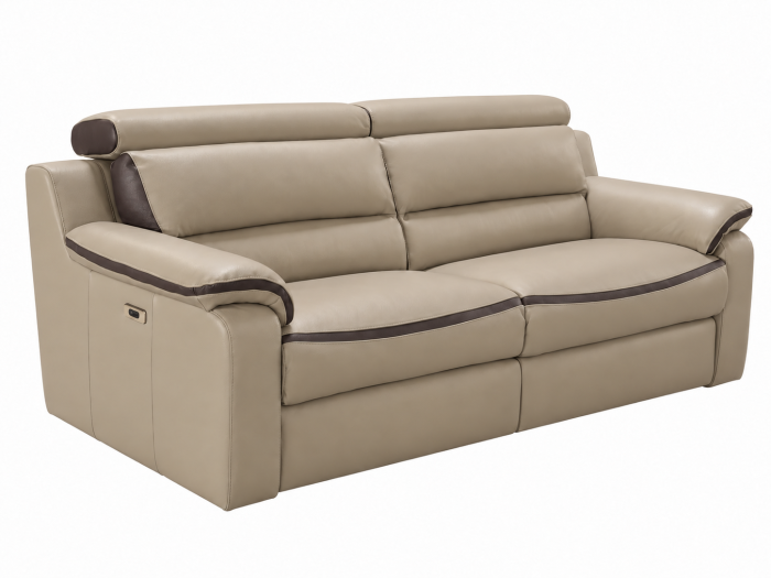 Set living BELLO cu 2 canapele de 3 locuri, reclinere electrice, Bej Capucino 3856 și Maro Ciocolată 4191 [8]