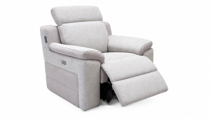 Fotoliu VENTADOR cu recliner electric și stofă bicoloră italiană [3]