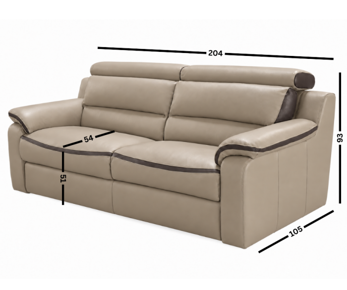 Set living BELLO cu 2 canapele de 3 locuri, reclinere electrice, Bej Capucino 3856 și Maro Ciocolată 4191 [3]