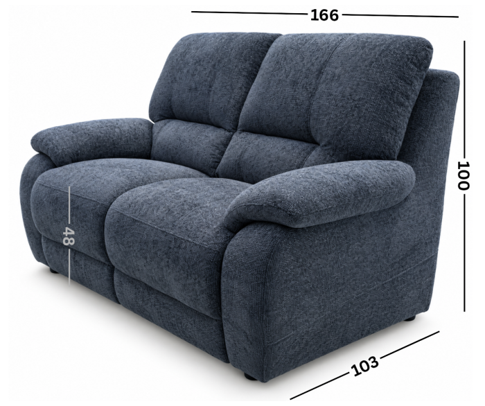 ALLEGRA fixed 2-seater sofa in Graphite Grey X1560 fabric [2]