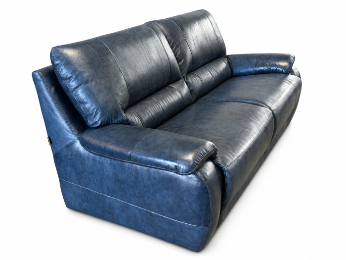 Canapea ALLEGRA fixă de 3 locuri din piele naturală Albastru Blue CAT.4-4928 [2]