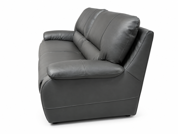 ALLEGRA fixed 3-seater sofa in Dark Grey CAT.4-MF639 genuine leather [3]