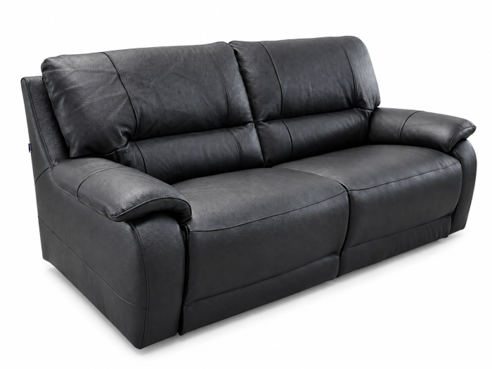 Canapea ALLEGRA fixă de 3 locuri din piele naturală Negru Lucios CAT.4-4950 [2]