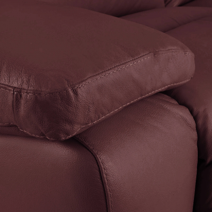 Canapea CASANOVA, 3 locuri cu 2 reclinere electrice, Piele naturala Italiana, 220x94 cm [3]