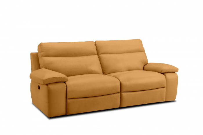 Canapea CASANOVA, 3 locuri cu 2 reclinere electrice, Piele naturala Italiana, 220x94 cm [2]