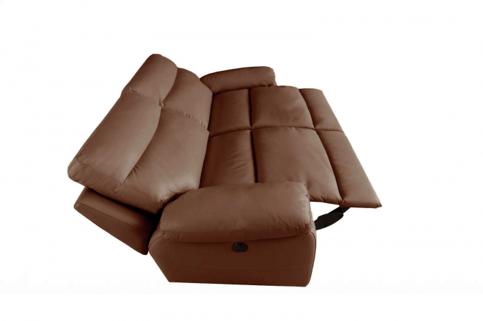 Canapea CASANOVA, 3 locuri cu 2 reclinere electrice, Piele naturala Italiana, 220x94 cm [6]