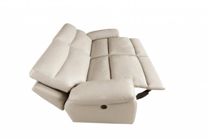 Canapea CASANOVA, 3 locuri cu 2 reclinere electrice, Piele naturala Italiana, 220x94 cm [6]