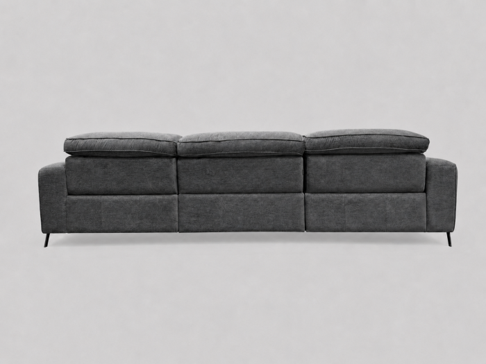Canapea EXCLUSIV stofă gri închis 3 locuri cu reclinere electrice 304 cm [4]