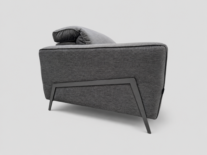 Canapea EXCLUSIV stofă gri închis 3 locuri cu reclinere electrice 304 cm [3]