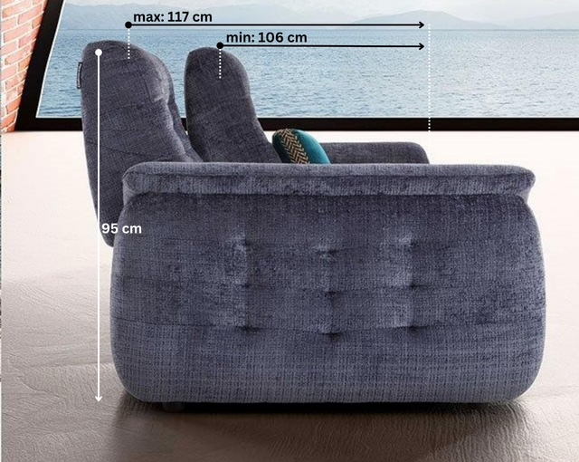 Canapea FELIX, 3 locuri cu spatare mobile, stofa, 223x106/117 cm [3]